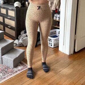White Fox Boutique Tan Polka Dot Leggings